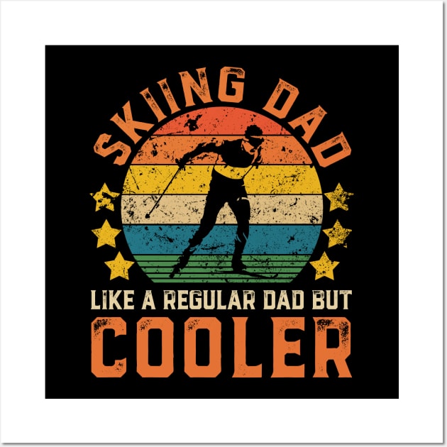 Skiing Dad Funny Vintage Skiing Father's Day Gift Wall Art by Damsin